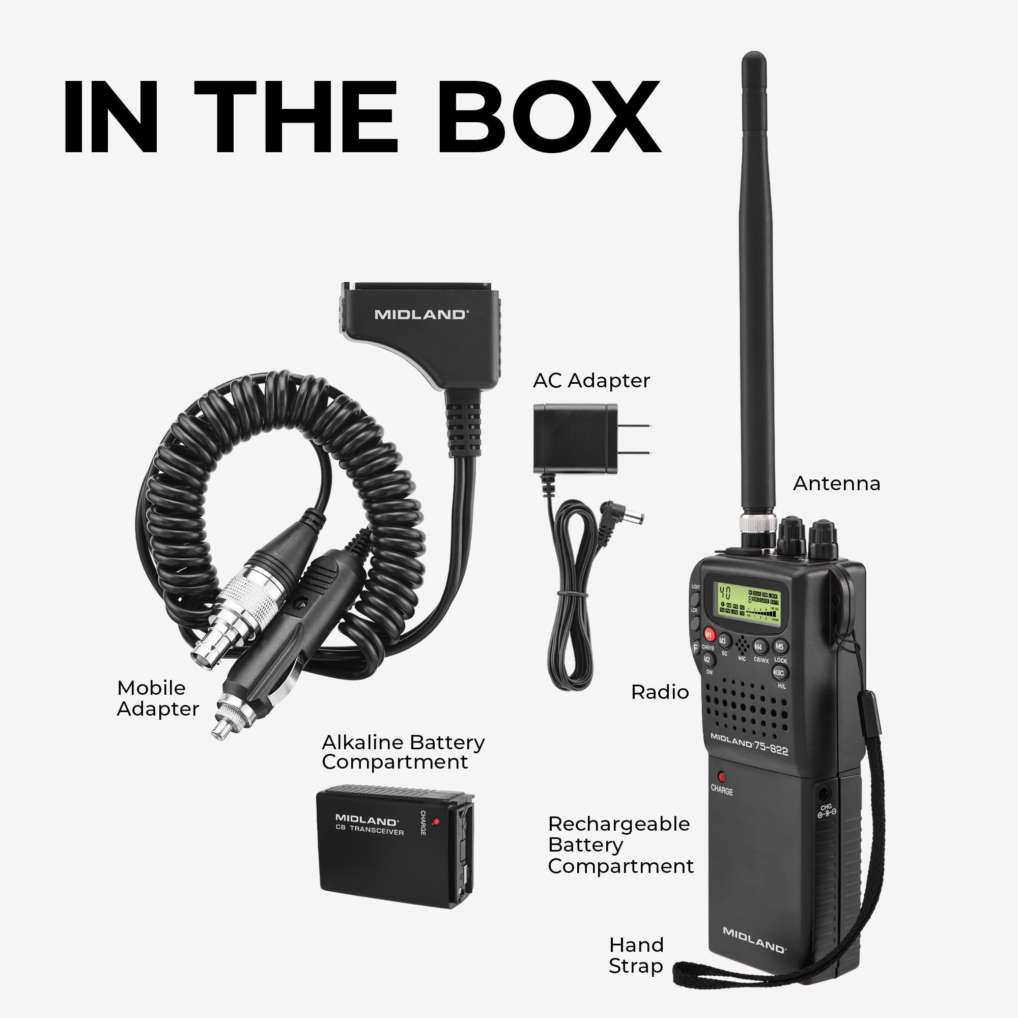Midland 75-822 Handheld CB Radio & Mobile CB Radio – Walkie Talkie with 40 Channels, NOAA Weather Alerts, Long Range, Compatible with CB Antennas - Image 4