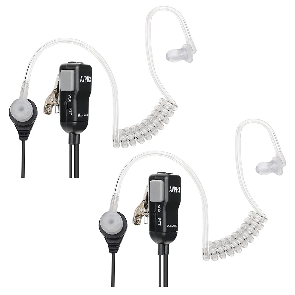Midland AVPH3 Transparent Security Headsets with PTT/VOX – Wrap Around Design – Lasting Comfort Pair, Black - Image 3