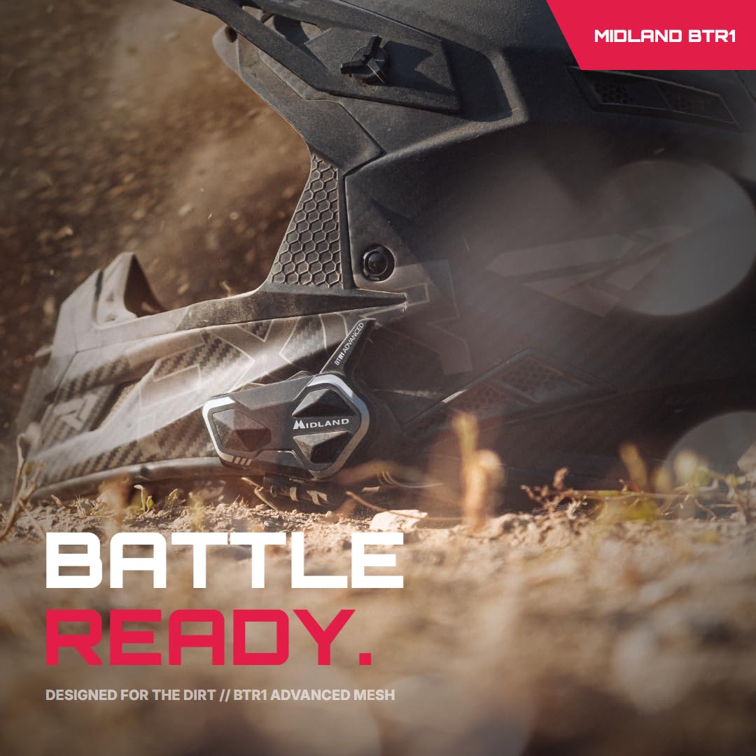 Midland BTR1 Advanced Motorcycle Bluetooth Headset – 4-Rider Intercom System with Wired and Boom Mic, RCF HD Sound, Music Sharing, DNK Noise Cancellation, FM Radio, IPX6 Waterproof (2 Pack, Black) - Image 3