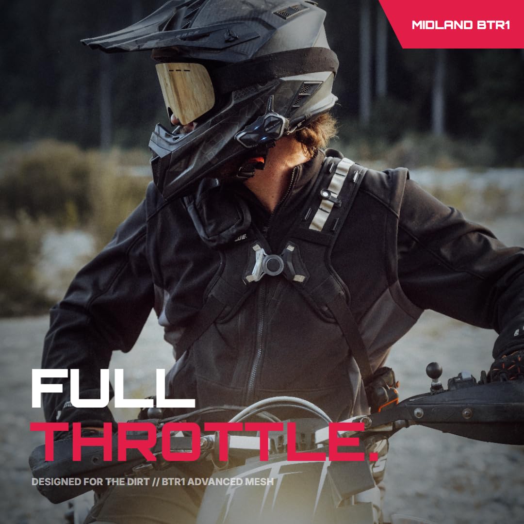 Midland BTR1 Advanced Motorcycle Bluetooth Headset – 4-Rider Intercom System with Wired and Boom Mic, RCF HD Sound, Music Sharing, DNK Noise Cancellation, FM Radio, IPX6 Waterproof (2 Pack, Black) - Image 4