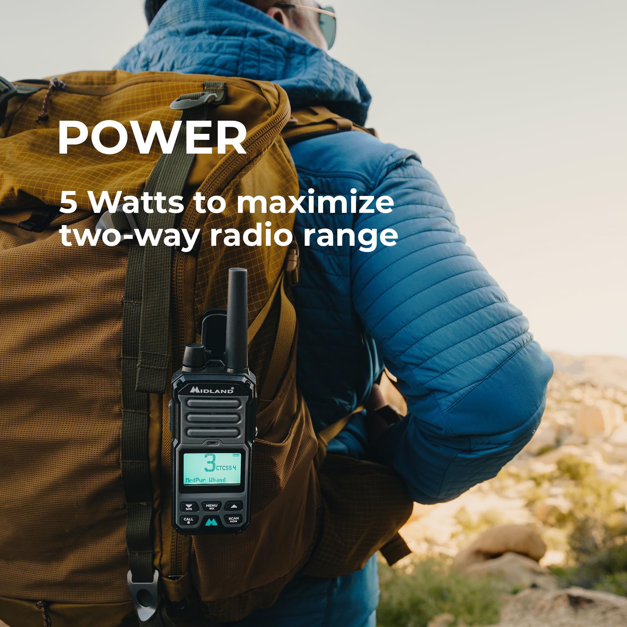 Midland GXT67 PRO GMRS Radio + AVPH10 PTT Shoulder Mic Bundle – Waterproof 5W Walkie Talkie with Noise Canceling - Image 9