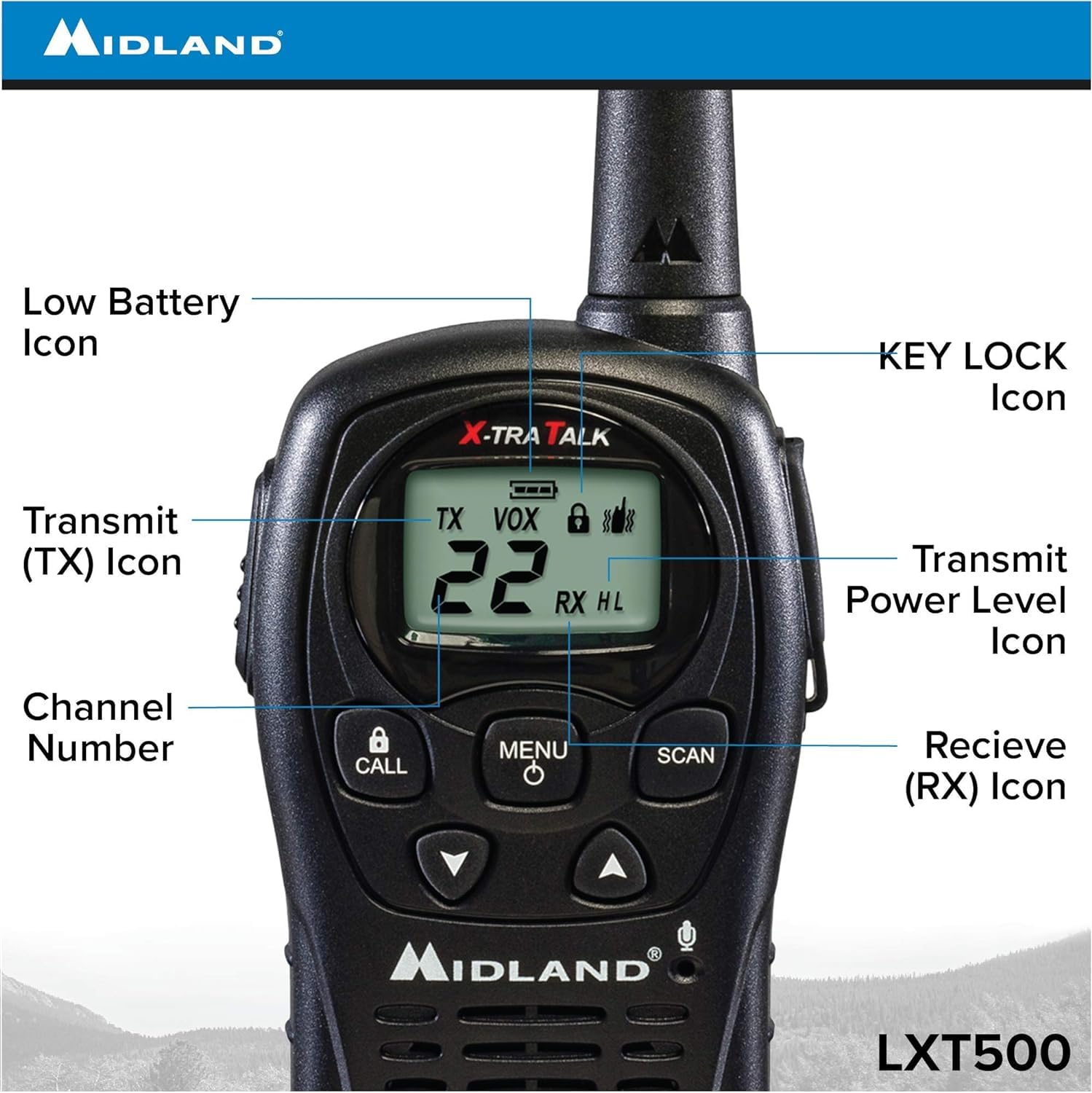Midland LXT500VP3 FRS Two Way Radios - 12 Pack Bundle w/Chargers - Image 3