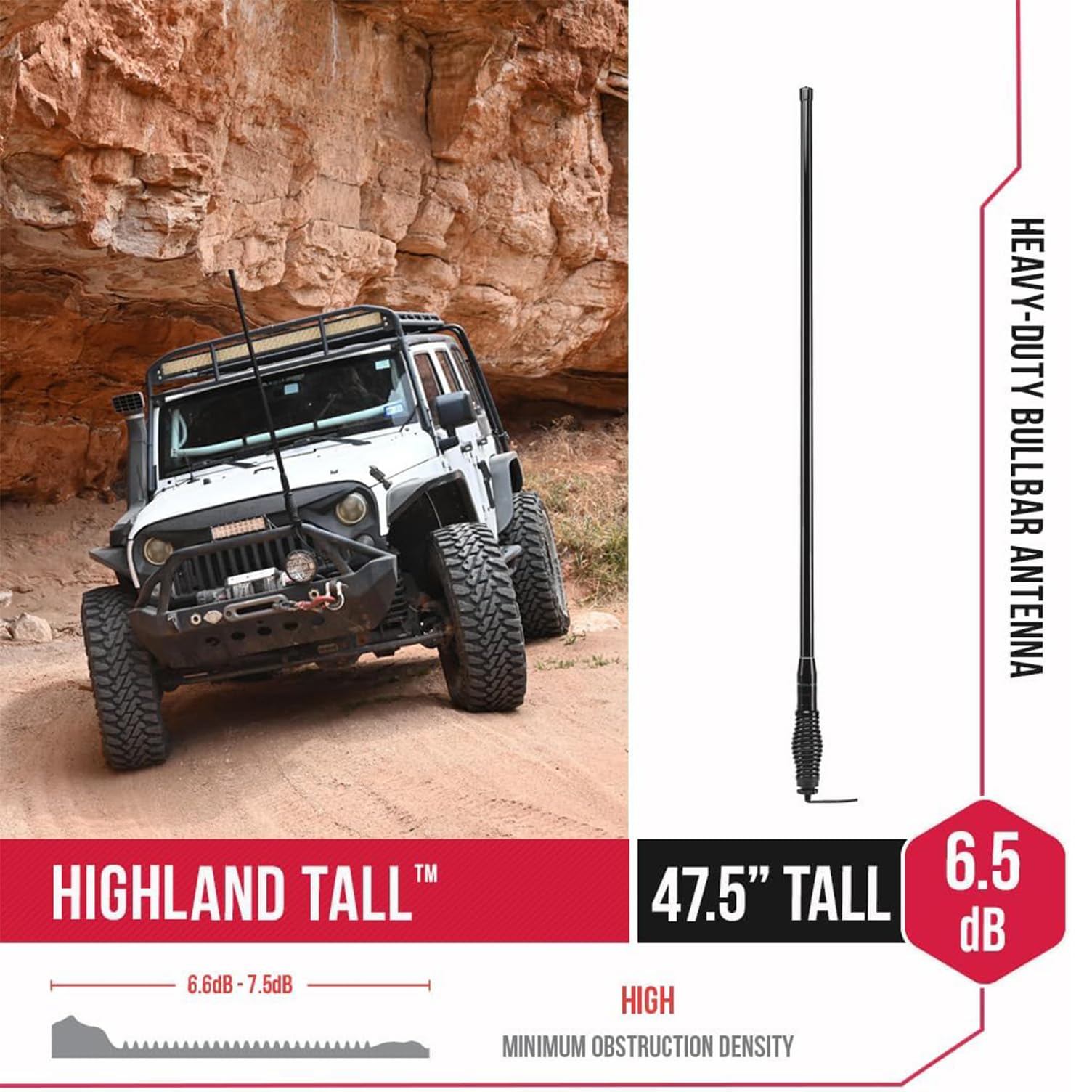 Midland - MXAT04VP-6.6dB Heavy-Duty Bull Bar Antenna with Spring Base Micromobile - 47.5” with 462-468 MHz Frequency - Long Range GMRS Communication - Overlanding Off-Roading - (Bundle) - Image 4