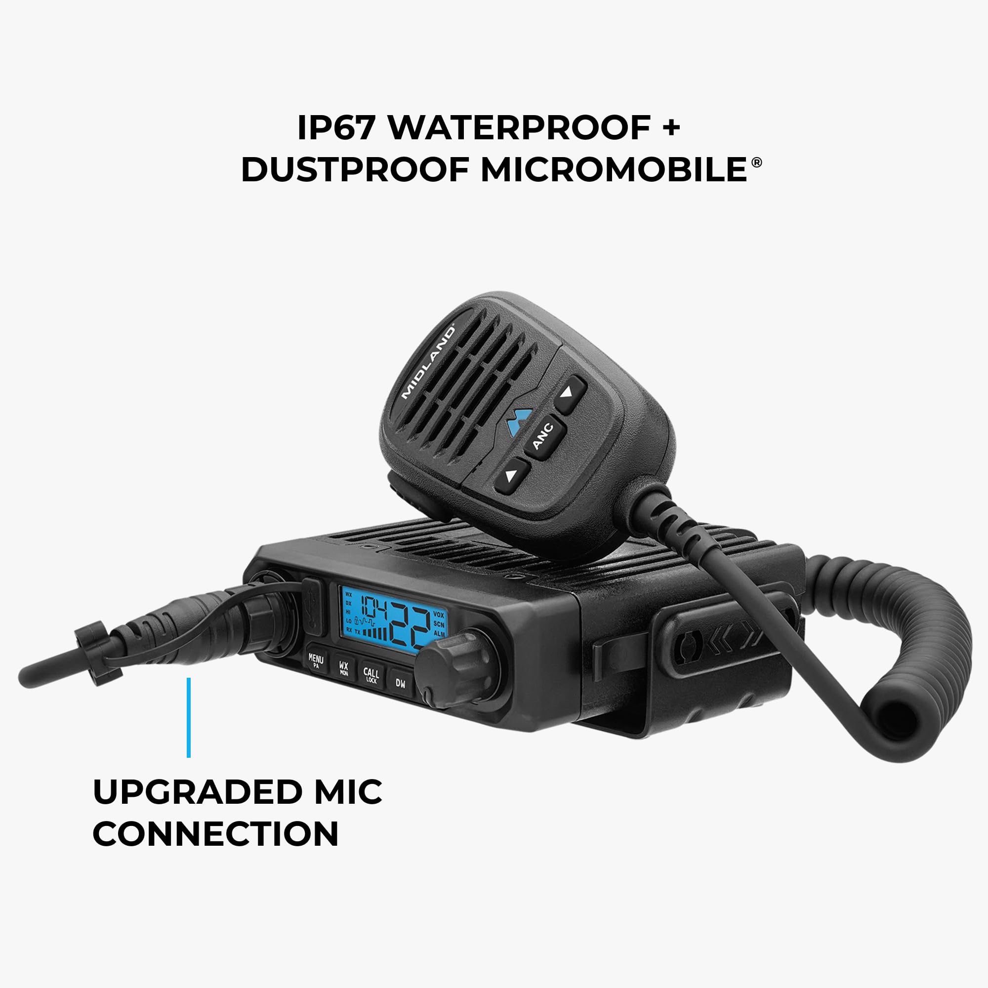 Midland MXT115P PRO MicroMobile GMRS Two-Way Radio – 15-Watt Mobile Radio with IP67 Waterproof Design, NOAA Weather Radio, Intercom & PA Capability, Magnetic Mount Antenna, Vehicle GMRS Radio - Image 7