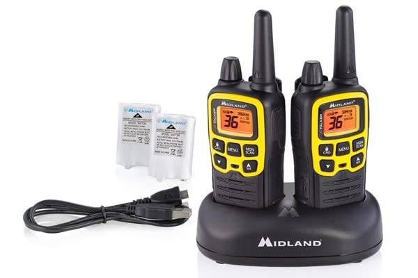Midland T61VP3 36 Channel FRS Two-Way Radio - Up to 32 Mile Range Walkie Talkie - Yellow/Black (Pack of 12) - Image 4