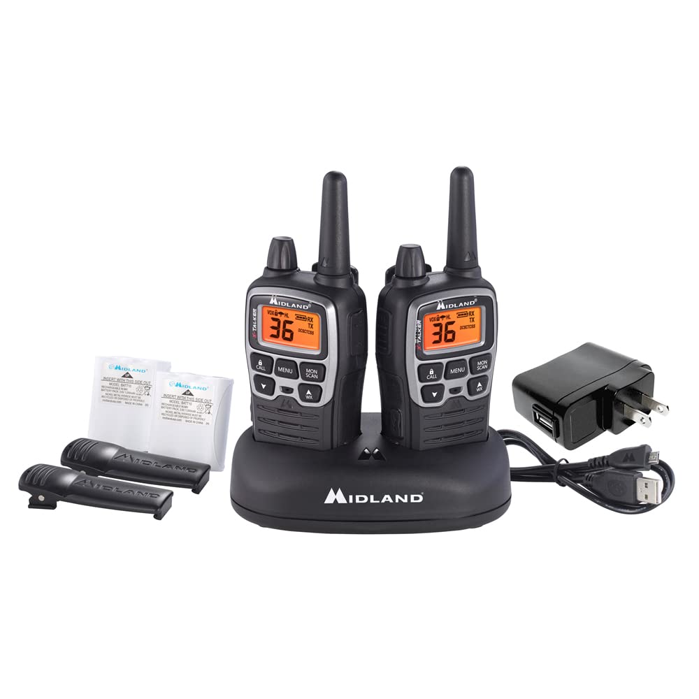 Midland T71VP3 36 Channel FRS Two-Way Radio - Up to 38 Mile Range Walkie Talkie - Black/Silver (Pack of 10) - Image 4